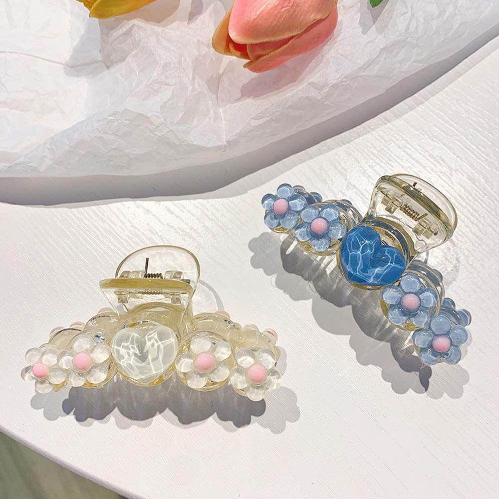 JARRED Kẹp Tóc Hình Trái Tim Màu Trong Suốt Bằng Acrylic Thời Trang Xuân Hè Xinh Xắn Cho Nữ