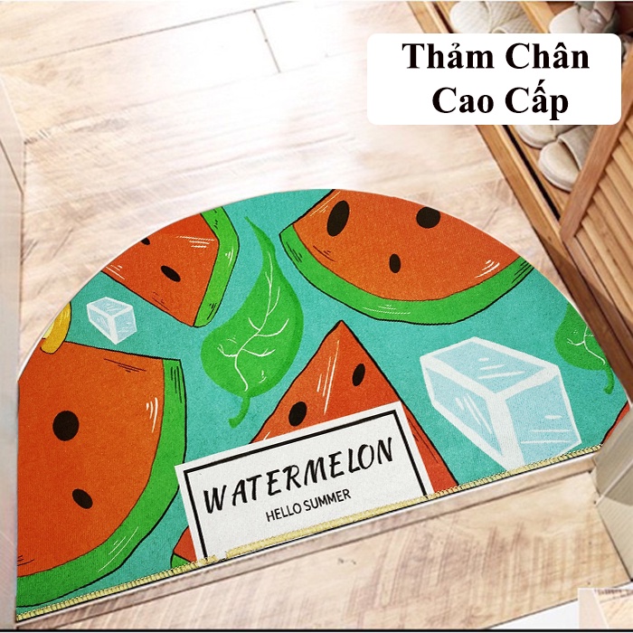 Thảm lau chân thấm nước rẻ chống trượt 3D hình thú bán nguyệt cute T001