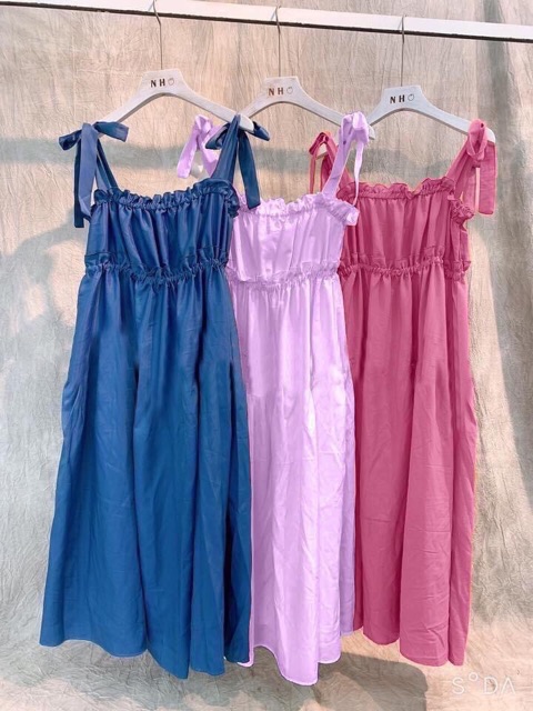 BÁN TẶNG VÁY DÂY NƠ CHẤT SIÊU MÁT MẶC XINH DK69 | BigBuy360 - bigbuy360.vn