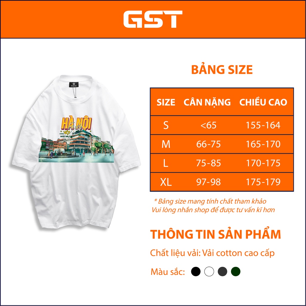 Áo Thun Local Brand GST Hà Nội phông nam nữ tay lỡ form rộng