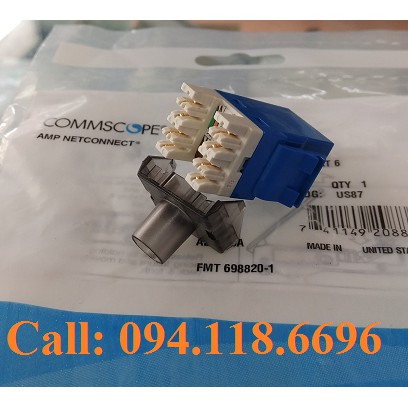 Modul Jack RJ45 nhân mạng Cat6 CommScope/AMP mã 1375055-1 (chân đồng)