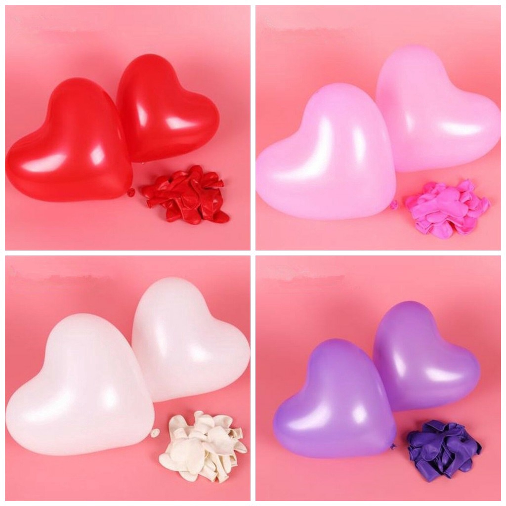 20 bong bóng 30.48 cm hình trái tim trang trí ngày lễ tình nhân