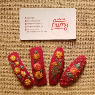 Kẹp tóc thêu tay size 6cm