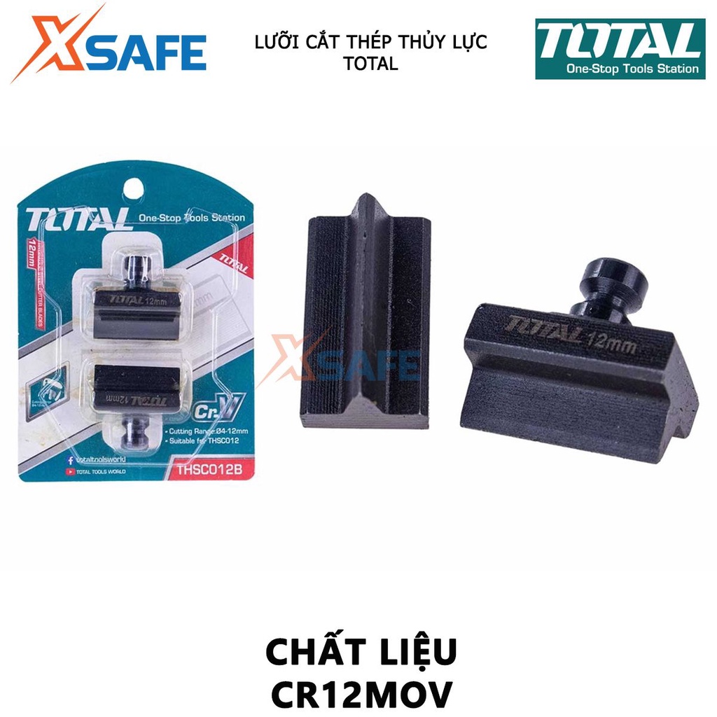 Lưỡi cắt thủy lực TOTAL | lưỡi cắt thép đường kính cắt 4-12mm và 4-22mm chất liệu CR12MOV, chịu nhiệt cắt sắt thép nhanh