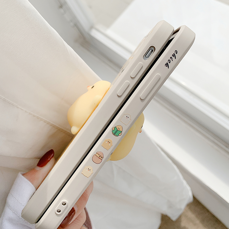 Ốp lưng silicon mềm phối hình chú gà ngộ nghĩnh cho iPhone 12 Pro Max Mini Se2020 11pro Max X Xr Xs Max 7 8 Plus | BigBuy360 - bigbuy360.vn