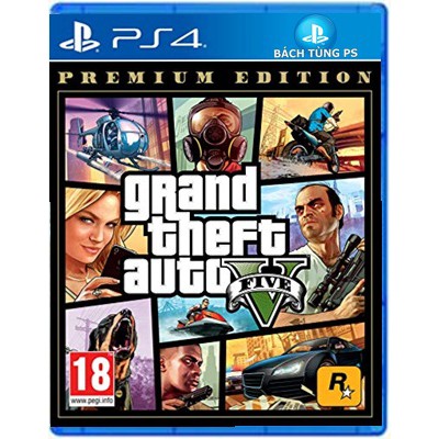 Đĩa Game Grand Theft Auto V Premium Edition (GTA 5) cho máy Ps4 hệ asia