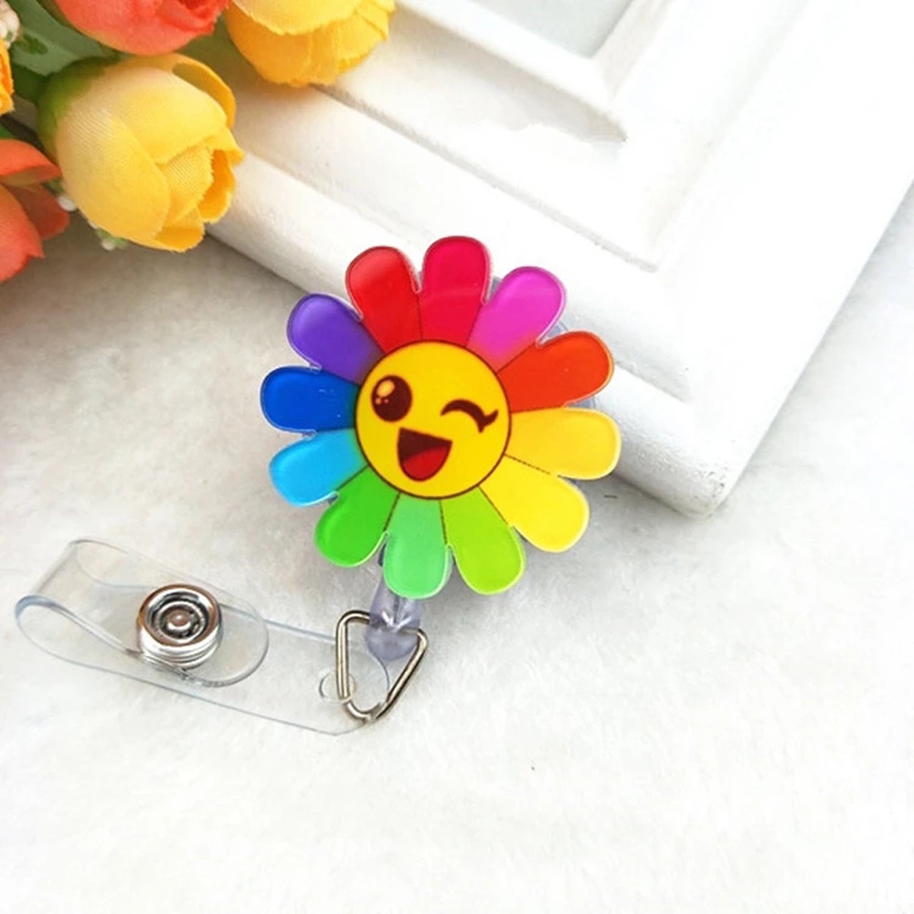 Kẹp giữ thẻ tên có thể thu vào tạo hình hoạt hình đáng yêu