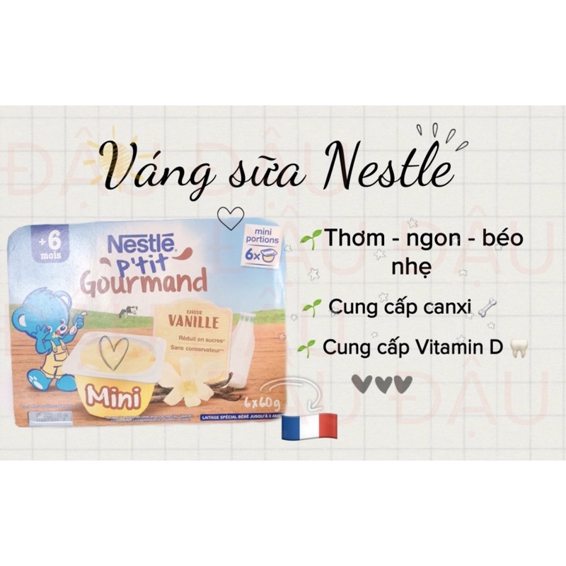 [DATE T11] Váng sữa Nestle Pháp-vỉ 6 hộp-cho bé từ 6M