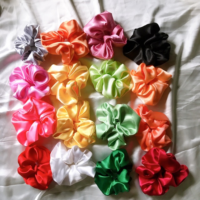 Scrunchies - cột tóc vải chất phi lụa [ Giá sỉ ]