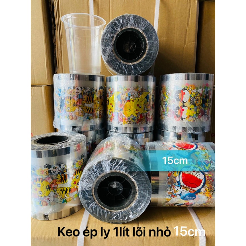 Màng ép ly 800ml, 900ml và 1 lít, cuộn màng dán ly khổ lớn 15 cm