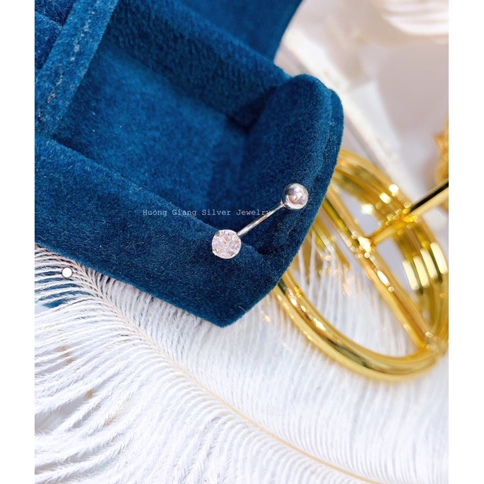 Khuyên rốn bạc ta 6mm s925 - Bạc chuẩn