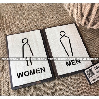 Bảng Men - Women 2 lớp bằng gỗ cắt laser