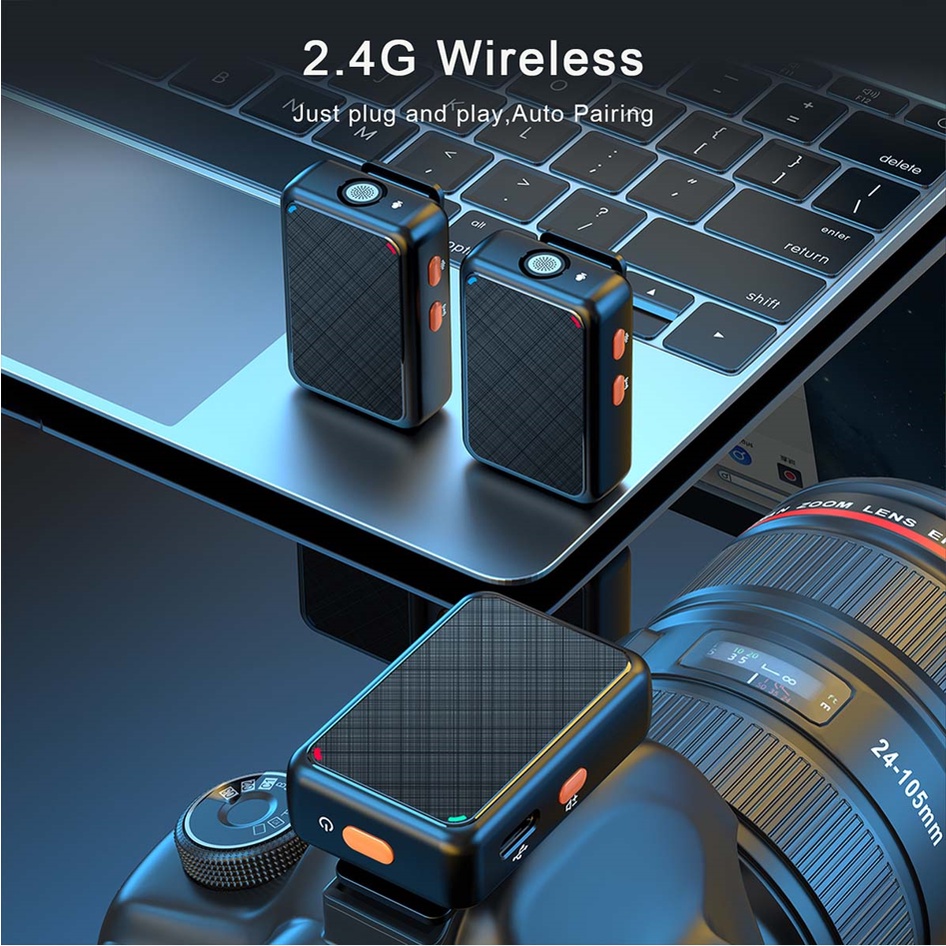 Micro Không Dây HEBIAN K66 Hệ Thống Thu Âm 98ft Cho Điện Thoại Thông Minh / DSLR / Camera DV / Vlog / Live