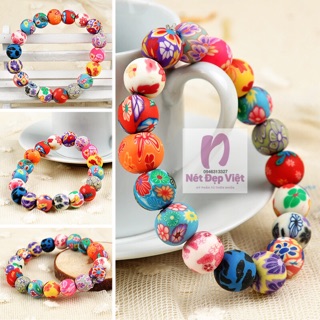 Vòng Tay Handmade Hạt Gốm Nhiều Màu