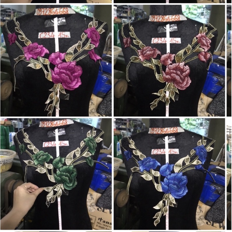 Cổ thêu hoa cao cấp mã C234