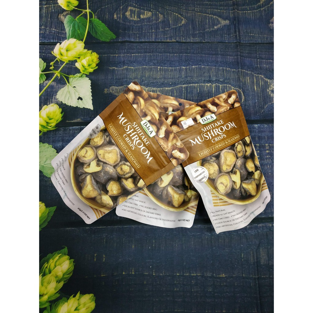 DJ&amp;A SHIITAKE MUSHROOM CRISPS - Snack Nấm Hương Sấy Giòn Của Úc