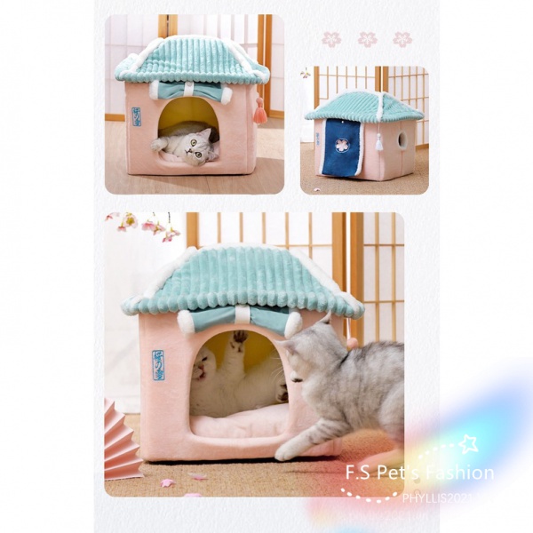 ♡ F.S ♡Nhật Bản hoa anh đào tuyết giường cho thú cưng / giường cho mèo / cũi cho chó bốn mùa có thể tháo rời và giặt được