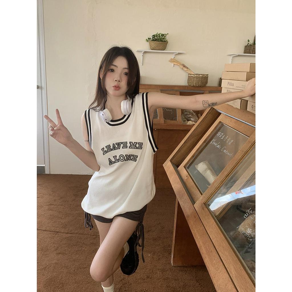 Áo Thun Bóng Rổ Không Tay Dáng Rộng Thời Trang Mùa Hè Phong Cách retro