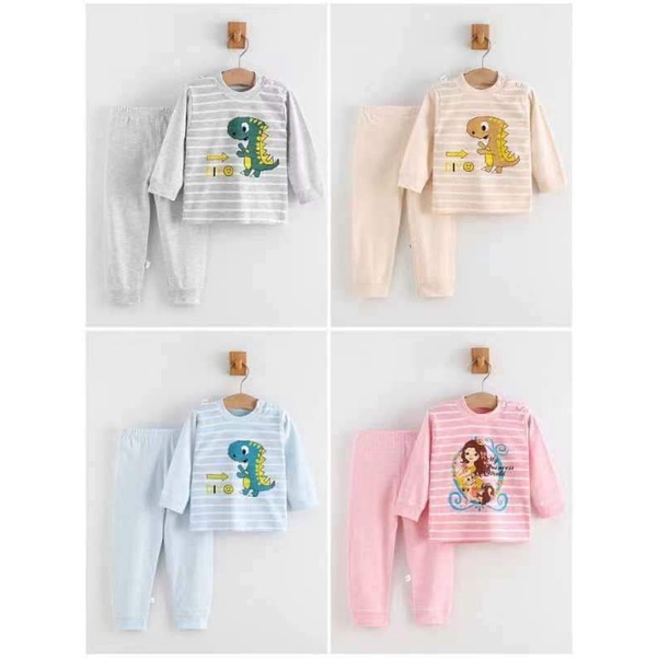 🍭🍭 Bộ Dài Tay Cotton Mềm Mịn Hàng Quảng Châu Xuất Nhật Cho Bé Trai Và Bé Gái