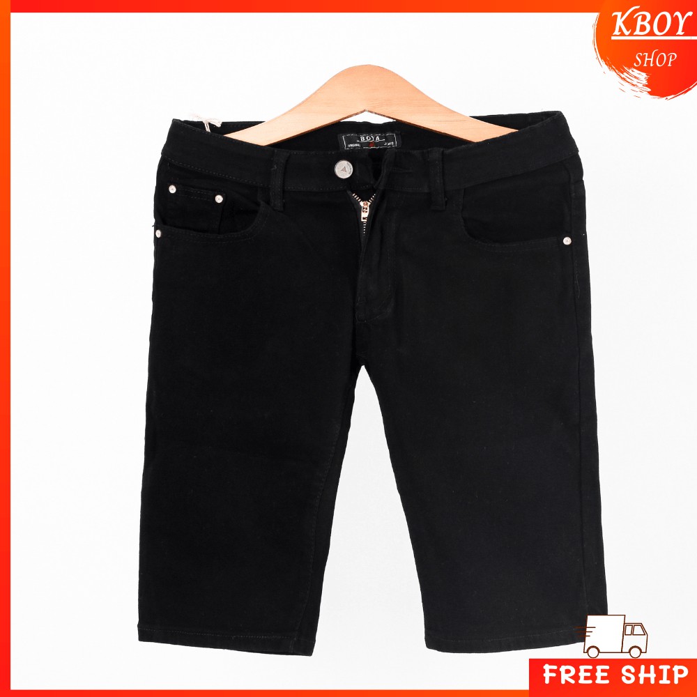 Quần Short Jeans [𝐅𝐑𝐄𝐄 𝐒𝐇𝐈𝐏] Quần đùi jeans nam chất trơn bigsize ba màu trắng/đen/vàng - 007 | BigBuy360 - bigbuy360.vn