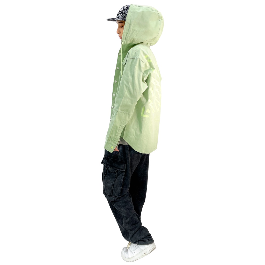 Áo khoác Kaki 5THEWAY /public icon/ Hooded Jacket Màu Xanh Lá