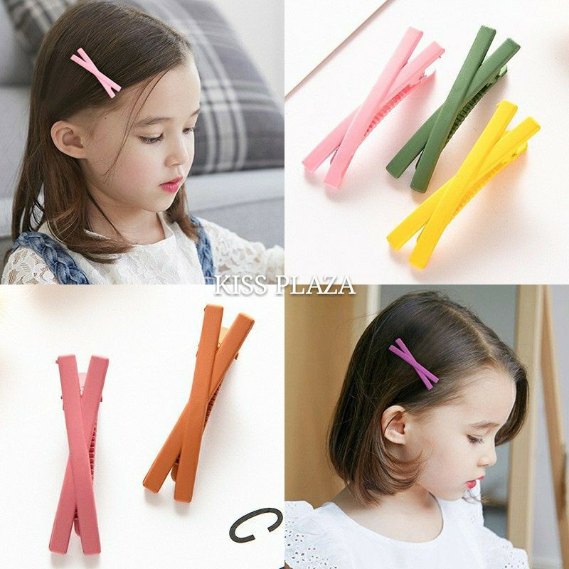 HOT TREND | KẸP TÓC MỎ VỊT KIỂU VINTAGE CHỮ X | MÀU TRƠN | VIDEO THẬT | KISS PLAZA