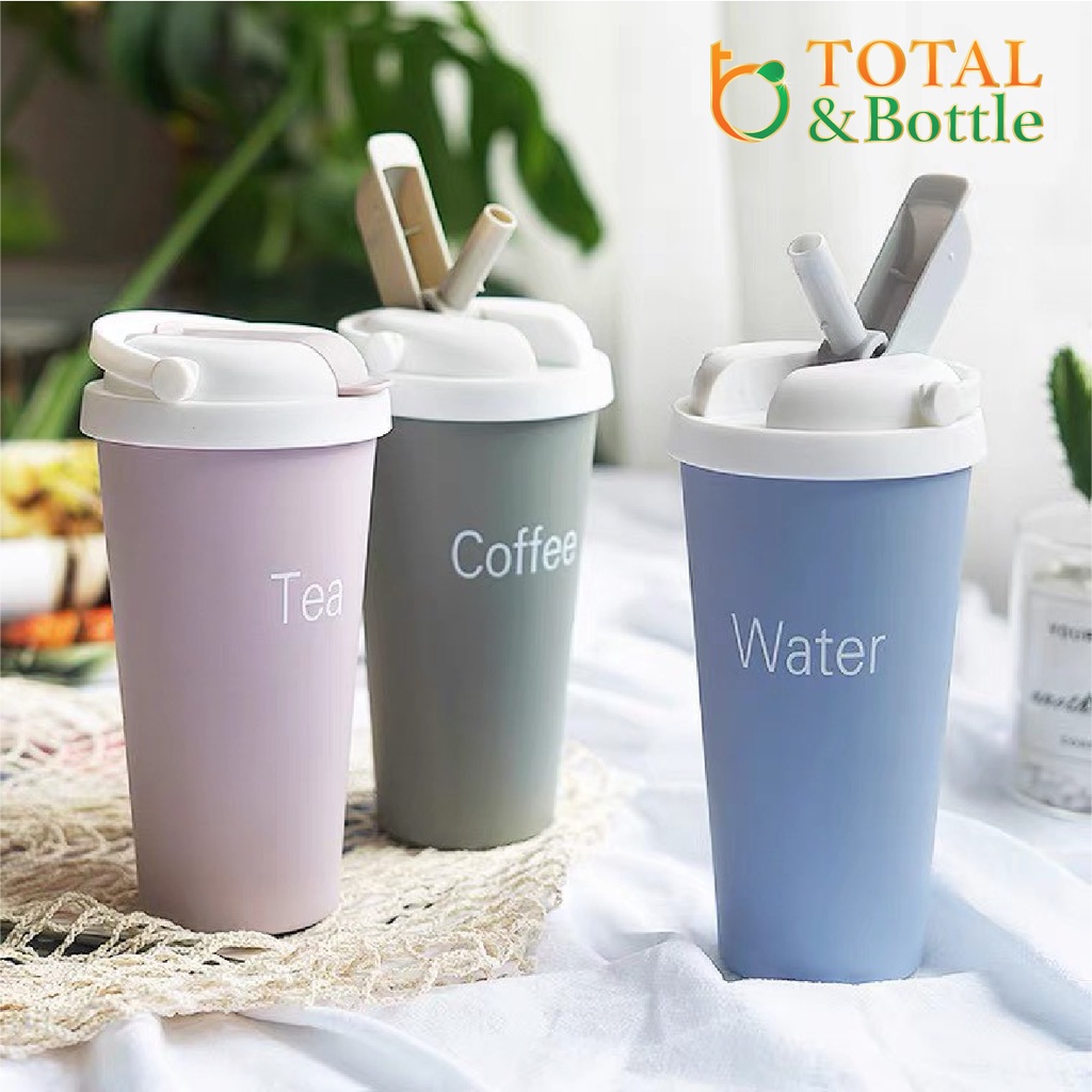 Bình nước giữ nhiệt, ly giữ nhiệt chân không inox 304 có quai xách, ống hút 500ml - Total Bottle