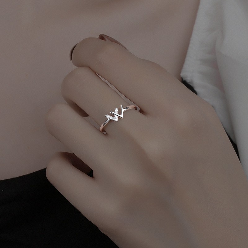 Nhẫn hở đính đá Zircon thời trang sành điệu cho nữ