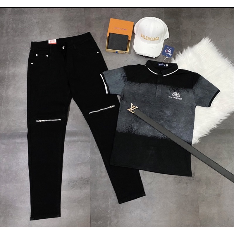 Quần jean nam cao cấp may khoá kéo ngay gối phong cách sành điệu hot trend