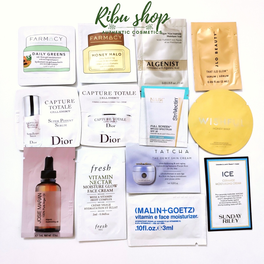 Tổng hợp mẫu thử sample kem dưỡng serum cao cấp Mỹ - Ribu shop