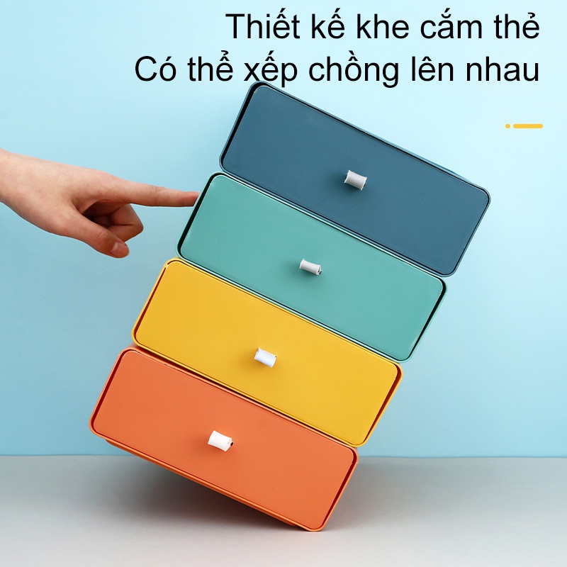 Hộp Đựng Mỹ Phẩm Để Bàn Nhiều Ngăn Màu Sắc Tương Phản Tiện Dụng Cho Học Sinh/Văn Phòng Hộp đựng đồ để bàn màu Morandi ,giá ngăn kéo nhiều tầng, kết hợp mới kệ đựng mỹ phẩm phiên bản Hàn Quốc Hộp đựng đồ để bàn màu Morandi ,giá ngăn kéo nhiều tầng, kết hợp