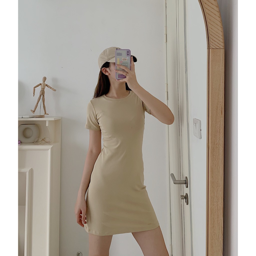 [Mã SKAMSALEP6 giảm 10% tối đa 100K đơn 150K] Váy body trơn cotton TKV59 1994closet | BigBuy360 - bigbuy360.vn