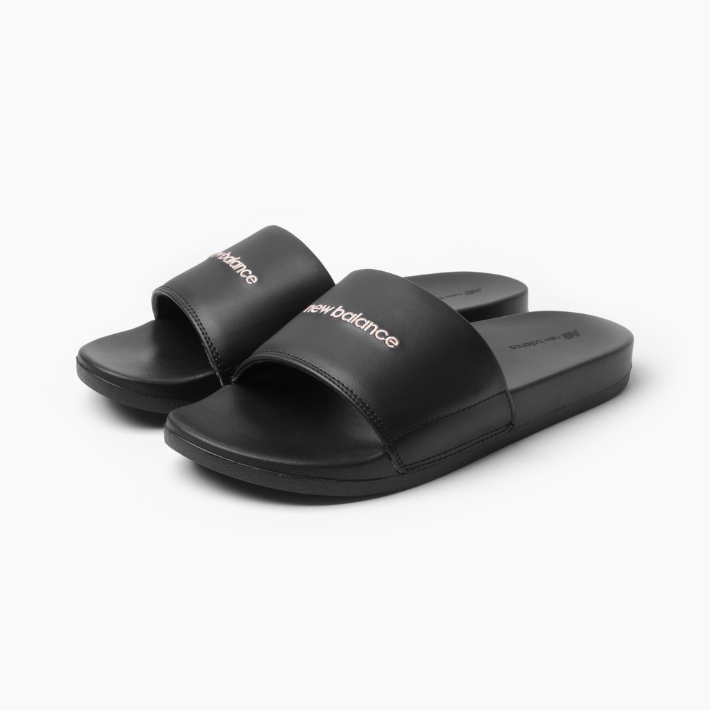 Dép quai ngang cao cấp NB Thêu Đen