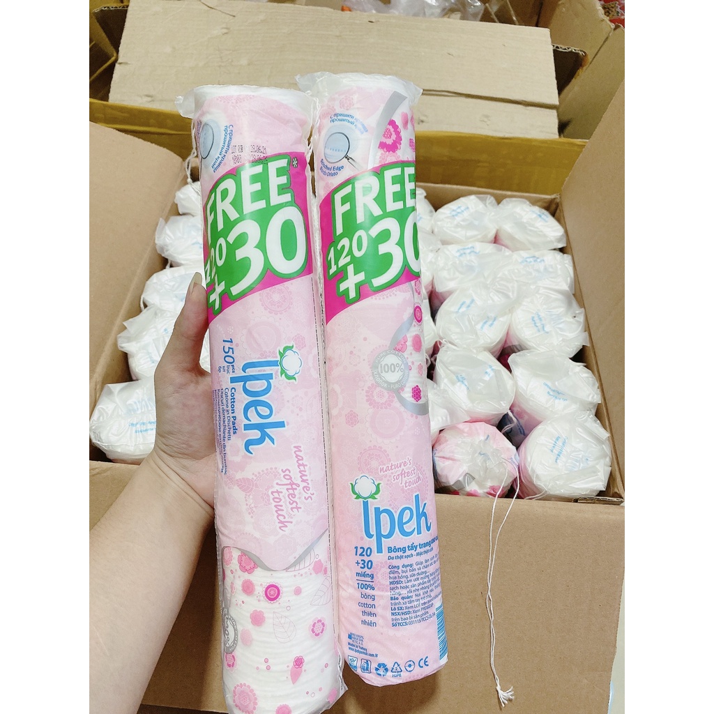 BÔNG TẨY TRANG IPEK KLASIK COTTON PADS MỀM MỊN CHÍNH HÃNG 150 MIẾNG