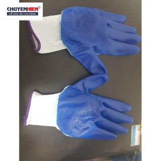 12 đôi găng tay phủ sơn xanh (1 túi)