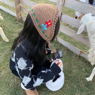 Mũ Len Dệt Kim Thủ Công Bảo Vệ Tai Kiểu Vintage Dễ Thương Cho Bé Gái