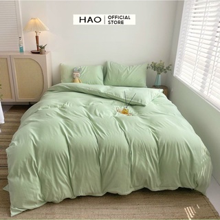 Bộ chăn ga gối HAOHAOCO Cotton Ticki màu sắc Xanh Lá Mạ hàng 4 món nhập khẩu Hàn Quốc