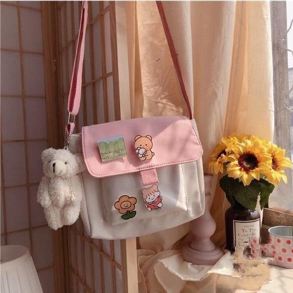 Small, pretty, young Korean style cross-woven bag for women