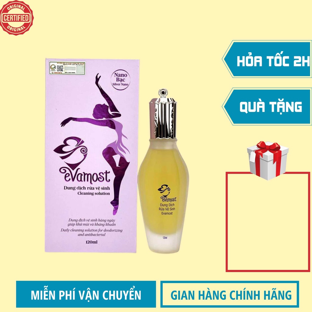 [ NGUYÊN TEM ] Dung dịch vệ sinh phụ nữ Evamost Chính Hãng 120ML- khử Mùi Sạch Sẻ Thơm Tho