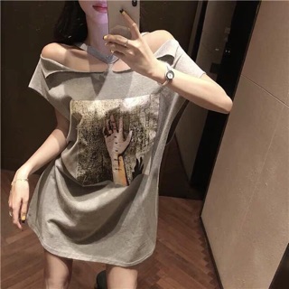 Áo váy chocker hở vai