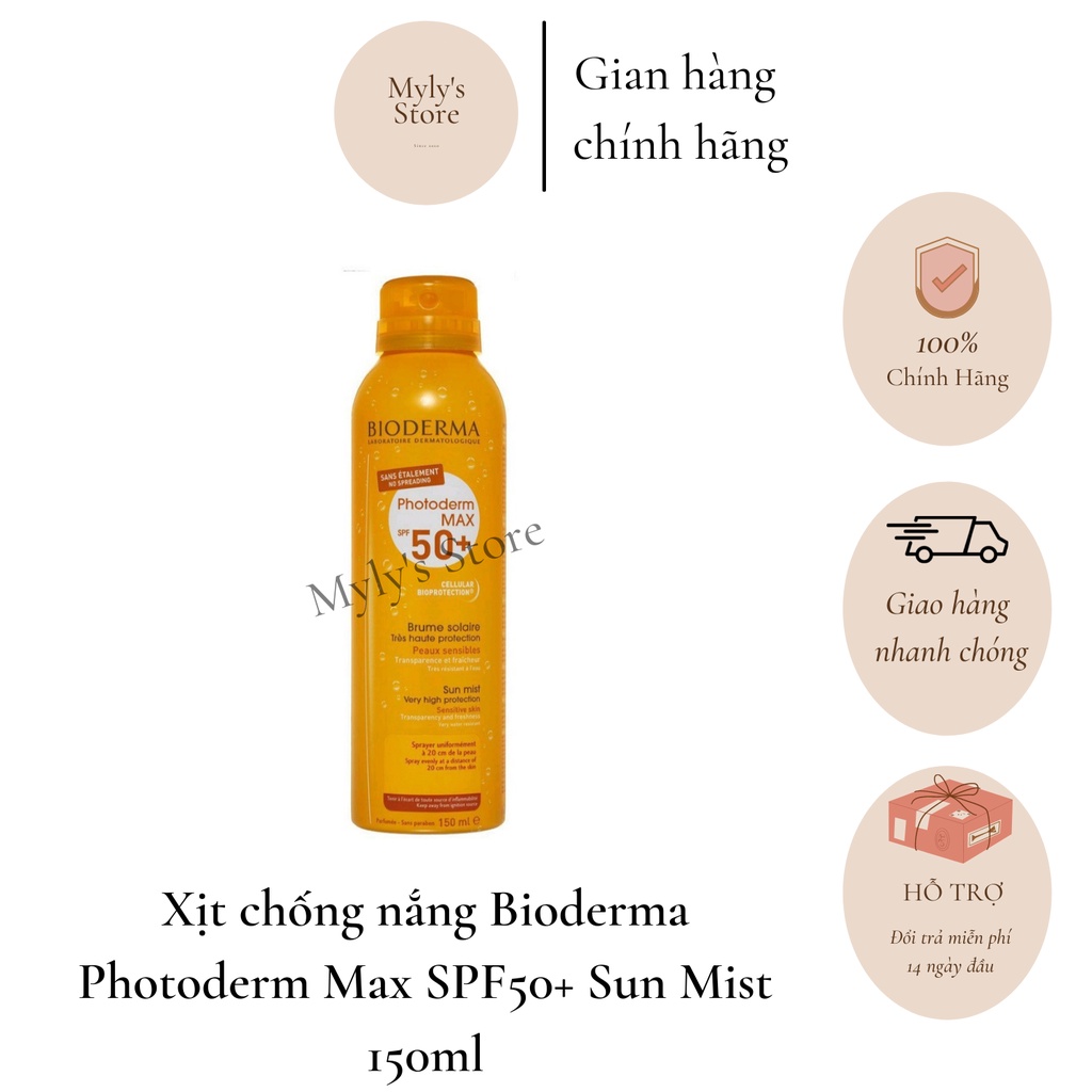 Xịt chống nắng Bioderma Photoderm Max SPF50+ Sun Mist 150ml - mylysstoredn