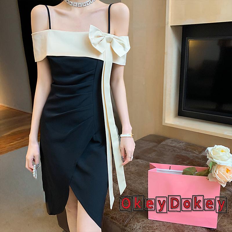 Đầm Hai Dây Dáng Dài Đính Nơ Phong Cách Pháp Thời Trang Mùa Hè Cho Nữ