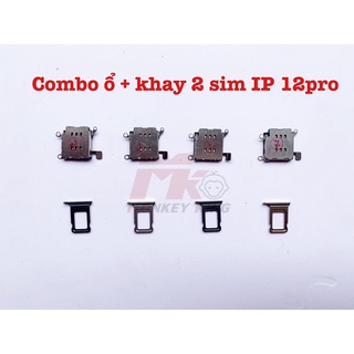 Combo độ 2 sim vật lý cho Iphone 12/ 12pro/ 12promax ( Ổ+ Khay 2 sim)