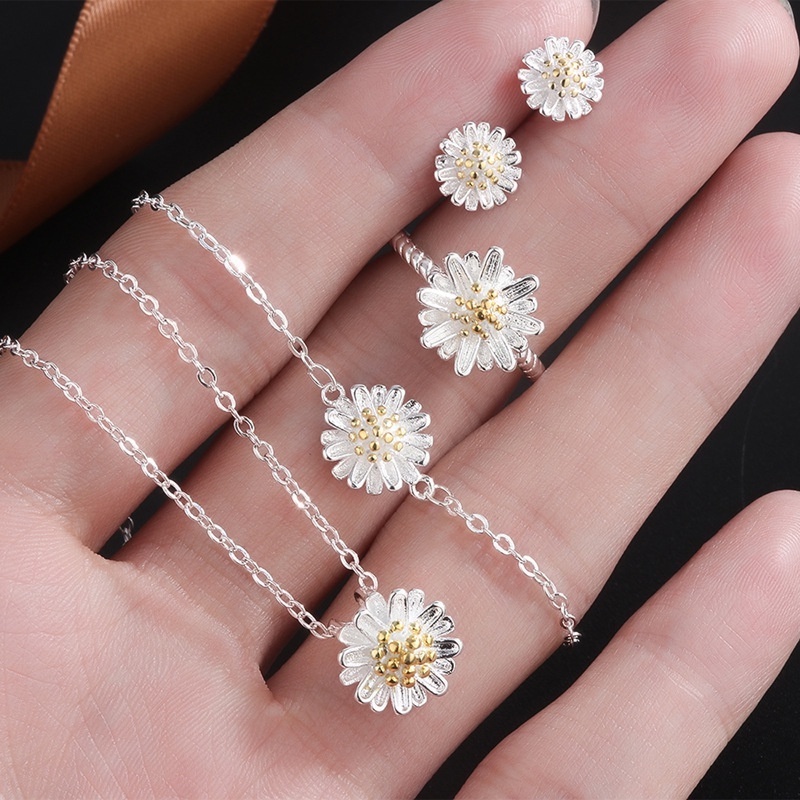 Bộ Trang Sức Bằng Bạc Nhiều Màu Sắc Thời Trang Dễ Thương Cho Nữ