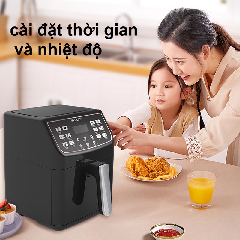 [Mã ELHADEV giảm 4% đơn 300K] Nồi chiên không dầu Điện tử Sharp KF-AF55EV-BK 5.5 lít Chống Dính - Chính hãng