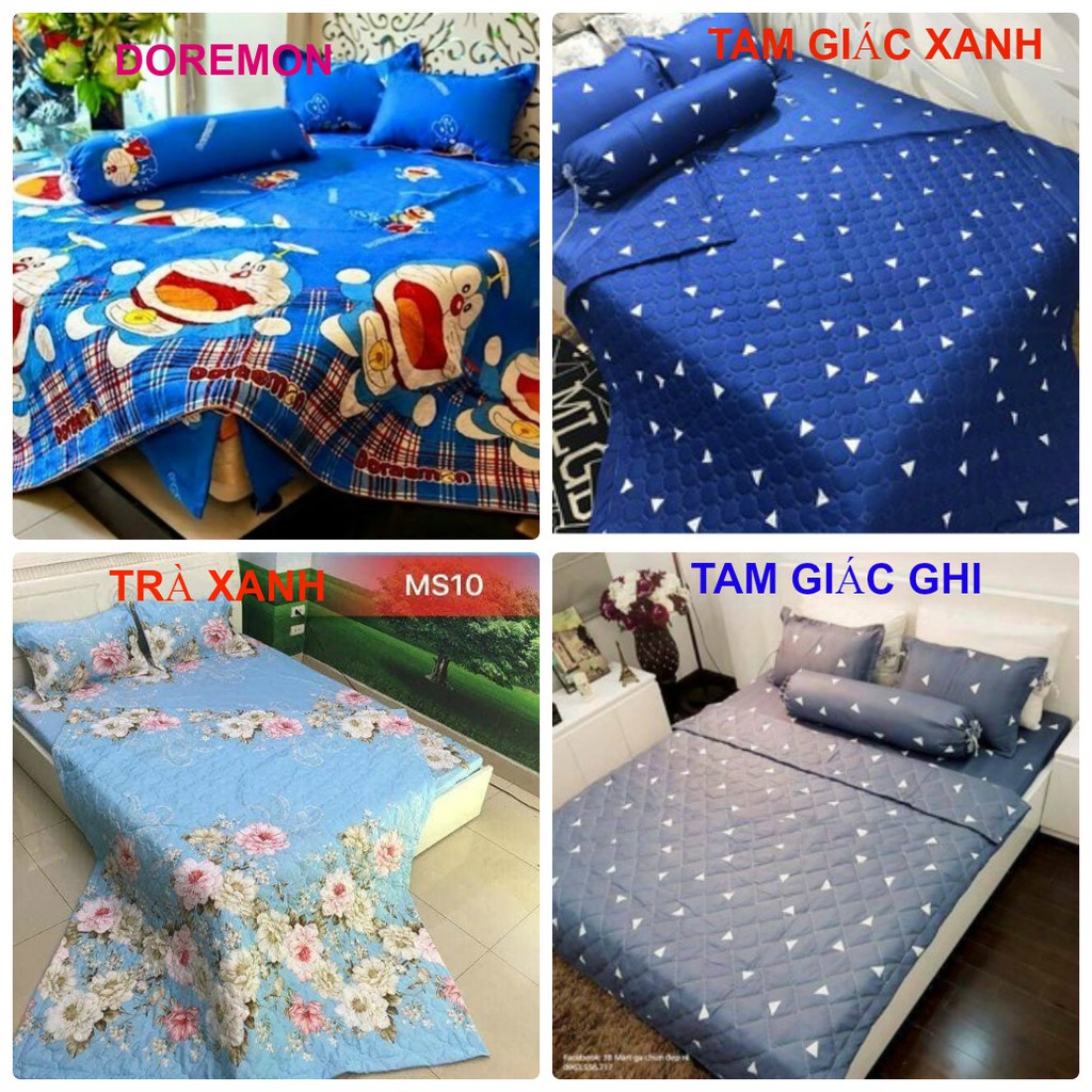 (Siêu Khuyến Mại) Set 5 chăn hè mẫu KLong Vàng Poly cotton