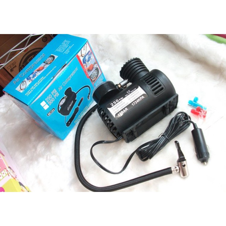 Máy Bơm,bơm lốp ô tô,xe máy mini 12V Heavy Duty Air Compressor 120W chính hãng(BH6T)