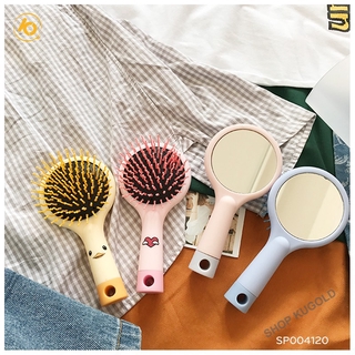 Lược cho bé kèm gương, Lược Mini Cầm Tay Kèm Gương