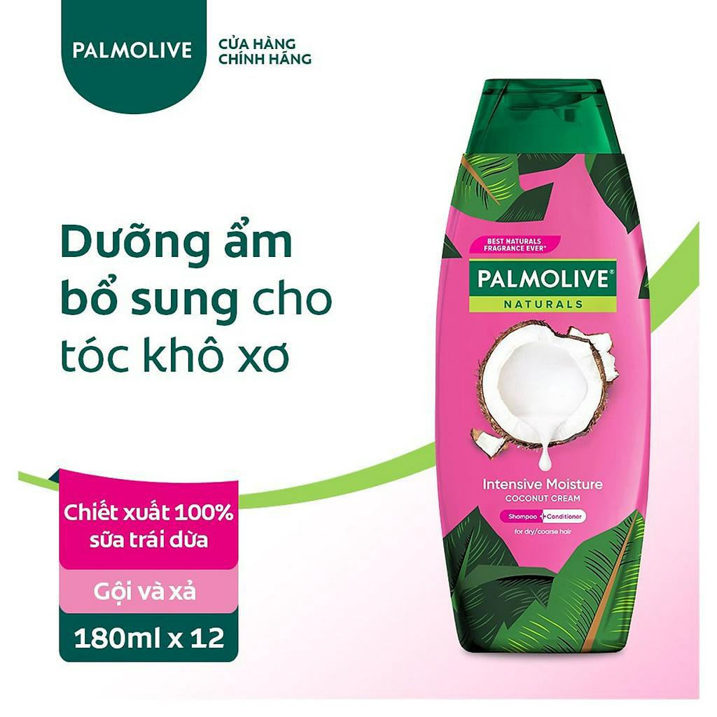 Dầu gội có dầu xả Palmolive Naturals suôn mượt và dưỡng ẩm thiên nhiên 180ml