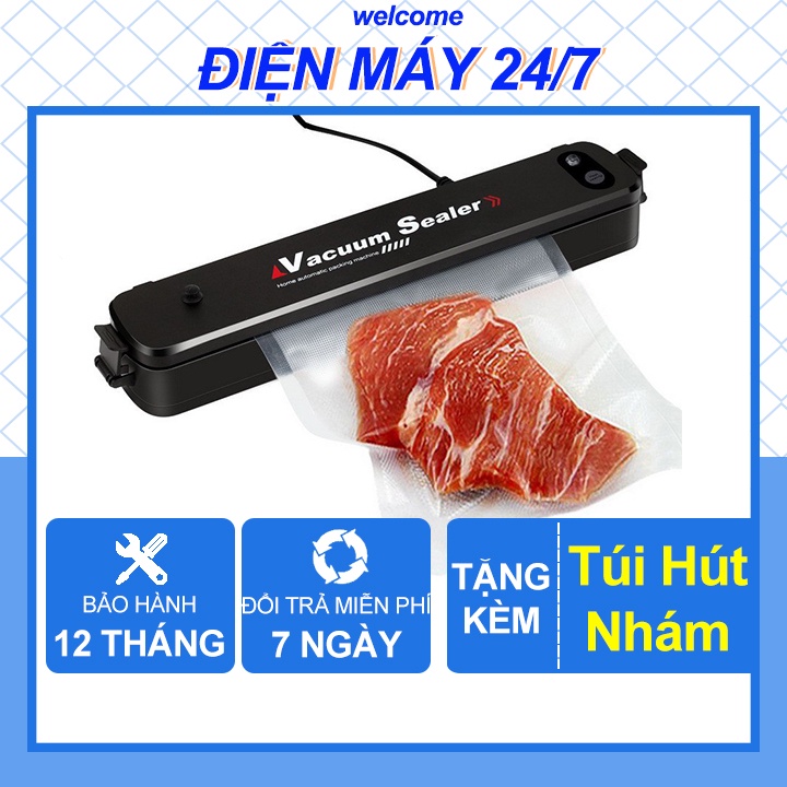 Máy Hút Chân Không Bảo Quản Thực Phẩm Gia Đình Vacuum Sealer BH 12 Tháng - Hút Khỏe, Nhanh, Tặng Kèm Túi